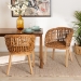 bali & pari Mario Modern Bohemian Natural Brown Finished Teak Wood and Rattan 2-Piece Dining Chair Set - BSOMario-Rattan-DC