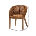 bali & pari Mario Modern Bohemian Natural Brown Finished Teak Wood and Rattan 2-Piece Dining Chair Set - BSOMario-Rattan-DC