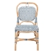 bali & pari Luciana Modern French Blue and White Weaving Natural Rattan Bistro Chair - BSOLuciana-Rattan-DC