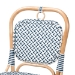 bali & pari Luciana Modern French Blue and White Weaving Natural Rattan Bistro Chair - BSOLuciana-Rattan-DC