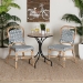 bali & pari Luciana Modern French Blue and White Weaving Natural Rattan Bistro Chair - BSOLuciana-Rattan-DC