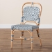 bali & pari Luciana Modern French Blue and White Weaving Natural Rattan Bistro Chair - BSOLuciana-Rattan-DC