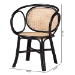 bali & pari Palesa Modern Bohemian Two-Tone Black and  Natural Brown Rattan Dining Chair - BSOWS032-Black-Rattan-DC