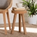 bali & pari Terah Mid-Century Modern Natural Brown Teak Wood Ottoman Footstool - BSOSolo-Natural-Stool