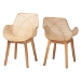 Baxton Studio Ballerina Japandi Natural Brown Finished Mahogany Wood and Rattan 2-Piece Dining Chair Set