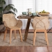 bali & pari Ballerina Japandi Natural Brown Finished Mahogany Wood and Rattan 2-Piece Dining Chair Set - BSOBalerina3-Natural Rattan-DC