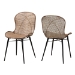 Baxton Studio Sabelle Japandi Greywashed Rattan and Black Metal 2-Piece Dining Chair Set