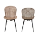 bali & pari Sabelle Japandi Greywashed Rattan and Black Metal 2-Piece Dining Chair Set - BSOSanta2-Light Grey Rattan-DC
