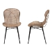 bali & pari Sabelle Japandi Greywashed Rattan and Black Metal 2-Piece Dining Chair Set - BSOSanta2-Light Grey Rattan-DC