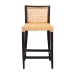 bali & pari Lingga Modern Bohemian Dark Brown Mahogany Wood and Natural Rattan Counter Stool - BSOLingga-Mahogany-CS