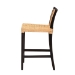 bali & pari Lingga Modern Bohemian Dark Brown Mahogany Wood and Natural Rattan Counter Stool - BSOLingga-Mahogany-CS
