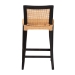 bali & pari Lingga Modern Bohemian Dark Brown Mahogany Wood and Natural Rattan Counter Stool - BSOLingga-Mahogany-CS