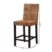 bali & pari Laymi Modern Bohemian Dark Brown Mahogany Wood and Seagrass Counter Stool - BSOLaymi-Mahogany-CS