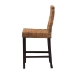 bali & pari Laymi Modern Bohemian Dark Brown Mahogany Wood and Seagrass Counter Stool - BSOLaymi-Mahogany-CS