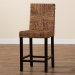 bali & pari Laymi Modern Bohemian Dark Brown Mahogany Wood and Seagrass Counter Stool - BSOLaymi-Mahogany-CS