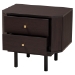 Baxton Studio Norwood Modern Transitional Two-Tone Black and Espresso Brown Finished Wood 2-Drawer End Table - BSOLV34ST3424WI-MW-Side Table