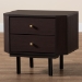 Baxton Studio Norwood Modern Transitional Two-Tone Black and Espresso Brown Finished Wood 2-Drawer End Table - BSOLV34ST3424WI-MW-Side Table
