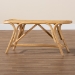 bali & pari Septa Modern Bohemian Natural Brown Rattan Accent Bench - BSOSepta-Rattan-Bench