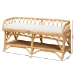 bali & pari Leryn Modern Bohemian Natural Brown Rattan Bench - BSOWS20-Rattan-Bench