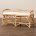bali & pari Leryn Modern Bohemian Natural Brown Rattan Bench - BSOWS20-Rattan-Bench