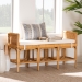 bali & pari Nairi Modern Bohemian Natural Brown Rattan Bench - BSOWS21-Rattan-Bench