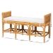 bali & pari Nairi Modern Bohemian Natural Brown Rattan Bench - BSOWS21-Rattan-Bench