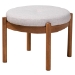 Baxton Studio Iliana Japandi Greyish Beige Fabric and Walnut Brown Finished Wood Ottoman Footstool