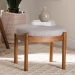 Baxton Studio Iliana Japandi Greyish Beige Fabric and Walnut Brown Finished Wood Ottoman Footstool - BSOBBT5454-Greyish Beige/Walnut-Stool