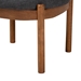 Baxton Studio Iliana Japandi Dark Grey Fabric and Walnut Brown Finished Wood Ottoman Footstool - BSOBBT5454-Dark Grey/Walnut-Stool