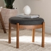 Baxton Studio Iliana Japandi Dark Grey Fabric and Walnut Brown Finished Wood Ottoman Footstool - BSOBBT5454-Dark Grey/Walnut-Stool