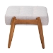 Baxton Studio Jeanine Japandi Greyish Beige Fabric and Walnut Brown Finished Wood Ottoman Footstool - BSOBBT5455-Greyish Beige/Walnut-Stool