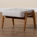 Baxton Studio Jeanine Japandi Greyish Beige Fabric and Walnut Brown Finished Wood Ottoman Footstool - BSOBBT5455-Greyish Beige/Walnut-Stool
