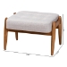 Baxton Studio Jeanine Japandi Greyish Beige Fabric and Walnut Brown Finished Wood Ottoman Footstool - BSOBBT5455-Greyish Beige/Walnut-Stool