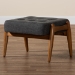 Baxton Studio Jeanine Japandi Dark Grey Fabric and Walnut Brown Finished Wood Ottoman Footstool - BSOBBT5455-Dark Grey/Walnut-Stool