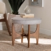 Baxton Studio Theo Japandi Greyish Beige Fabric and Walnut Brown Finished Wood Ottoman Footstool - BSOBBT5456-Greyish Beige/Walnut-Stool