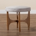 Baxton Studio Theo Japandi Greyish Beige Fabric and Walnut Brown Finished Wood Ottoman Footstool - BSOBBT5456-Greyish Beige/Walnut-Stool