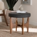 Baxton Studio Theo Japandi Dark Grey Fabric and Walnut Brown Finished Wood Ottoman Footstool - BSOBBT5456-Dark Grey/Walnut-Stool