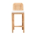 bali & pari Zariah Modern Bohemian Natural Brown Rattan and Mahogany Wood Bar Stool - BSOWS15-Mahogany-BS