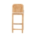 bali & pari Zariah Modern Bohemian Natural Brown Rattan and Mahogany Wood Bar Stool - BSOWS15-Mahogany-BS