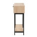 Baxton Studio Sherwin Mid-Century Modern Light Brown  and Black 2-Drawer Console Table with Woven Rattan Accent - BSOSR221178-Rattan-Console Table