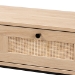 Baxton Studio Sherwin Mid-Century Modern Light Brown  and Black 2-Drawer Console Table with Woven Rattan Accent - BSOSR221178-Rattan-Console Table