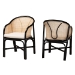 Baxton Studio Miranda Modern Bohemian Two-Tone Black and Natural Brown Rattan 2-Piece Dining Chair Set
