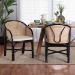 bali & pari Miranda Modern Bohemian Two-Tone Black and Natural Brown Rattan 2-Piece Dining Chair Set - BSOMiranda-Rattan-DC