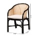 bali & pari Miranda Modern Bohemian Two-Tone Black and Natural Brown Rattan 2-Piece Dining Chair Set - BSOMiranda-Rattan-DC