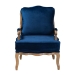 Baxton Studio Jules Traditional Navy Blue Fabric and French Oak Brown Finished Wood Accent Chair - BSOBBT5470-Navy Blue/French Oak-Chair