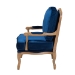Baxton Studio Jules Traditional Navy Blue Fabric and French Oak Brown Finished Wood Accent Chair - BSOBBT5470-Navy Blue/French Oak-Chair