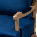 Baxton Studio Jules Traditional Navy Blue Fabric and French Oak Brown Finished Wood Accent Chair - BSOBBT5470-Navy Blue/French Oak-Chair