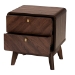 Baxton Studio Markell Mid-Century Transitional Walnut Brown Finished Wood 2-Drawer Nightstand - BSOLV44ST4424WI-CLB-NS