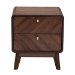 Baxton Studio Markell Mid-Century Transitional Walnut Brown Finished Wood 2-Drawer Nightstand - BSOLV44ST4424WI-CLB-NS