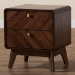 Baxton Studio Markell Mid-Century Transitional Walnut Brown Finished Wood 2-Drawer Nightstand - BSOLV44ST4424WI-CLB-NS